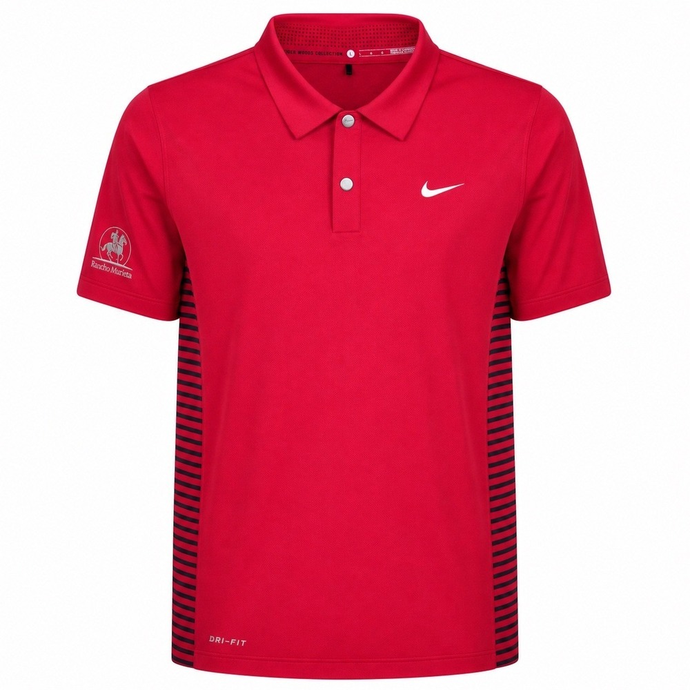 Nike Tiger Woods Collection Men's Red Dri-FIT Golf Polo Shirt L Rancho Murieta